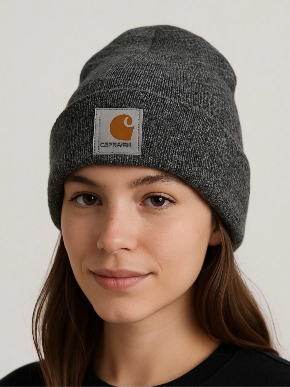 CARHARTT beanie unisex toque heathered black & white hat OS